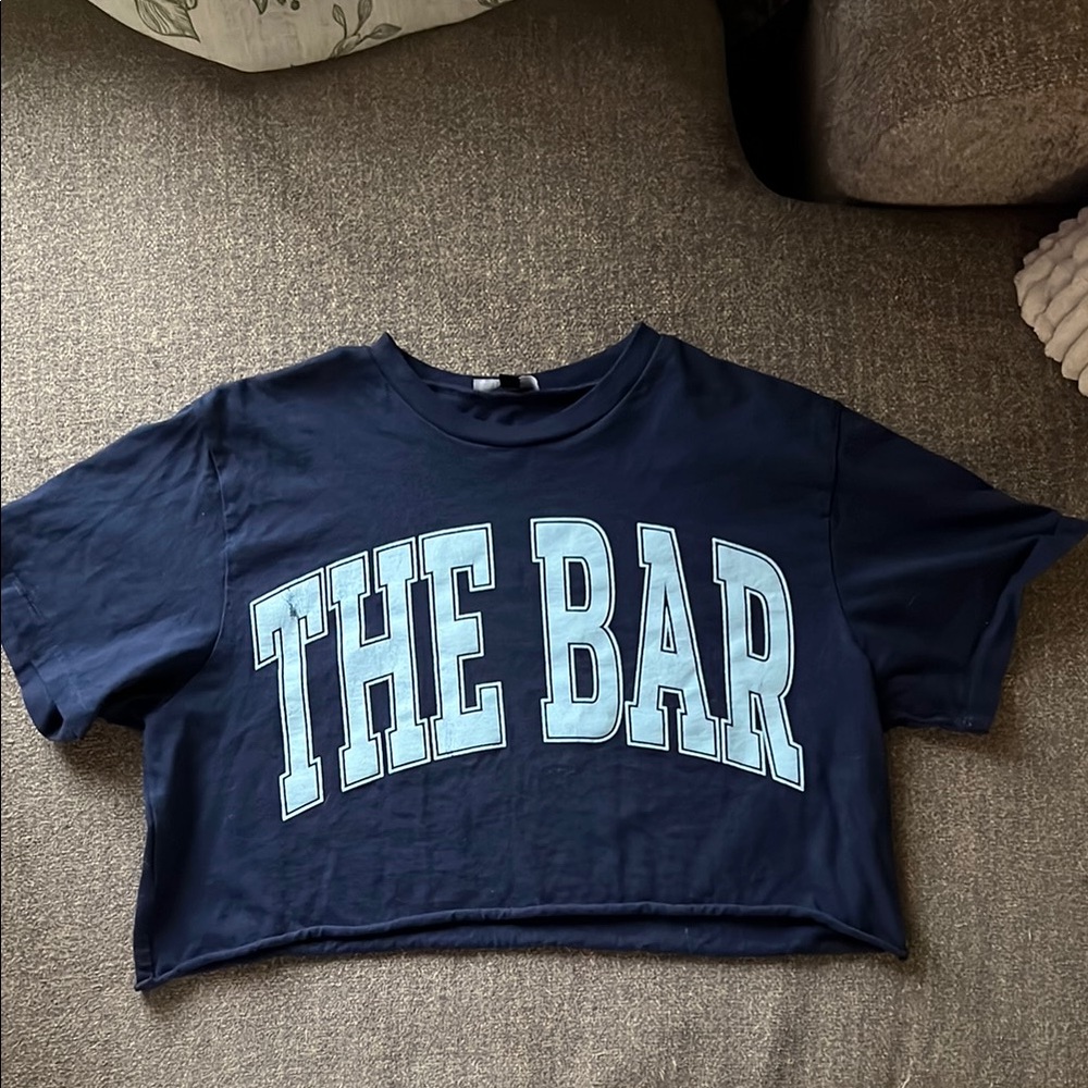 The Bar Navy Blue Crop Top